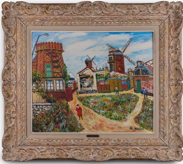 Elisée MACLET (1881-1962) — La Tour du Philosophe et le Moulin de la Galette à Montmartre