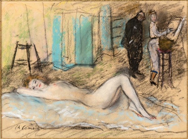 Charles CAMOIN (1879-1965) — Un peintre et son élève dans l' atelier