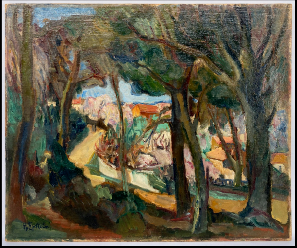 Henri EPSTEIN (1892-1944) — Vue du village à travers les arbres