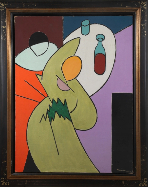 Alberto MAGNELLI (1888-1971) — \"La femme et le Clown\" (La Donna e il clown), 1913-1914