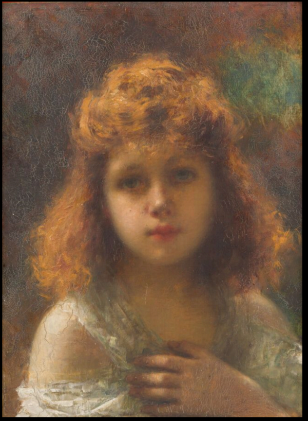 Alexei Alexeievich HARLAMOFF (1840-1925) — Portrait de petite fille blonde