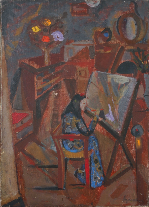 Arpad SZENES (1897-1985) — Maria Vieira Da Silva à son chevalet, 1942