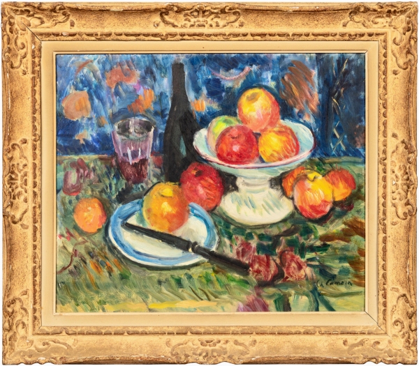 Charles CAMOIN (1879-1965) — Nature morte au couteau sur le voile de Gênes, vers 1955