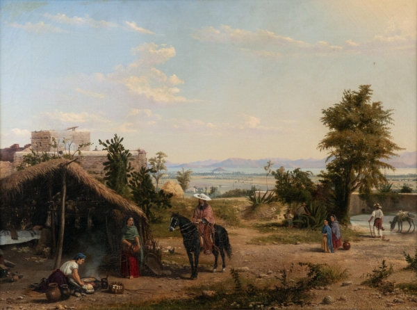 Conrad Wise CHAPMAN (1842-1910) — Scène villageoise, Vallée de Mexico, 1877