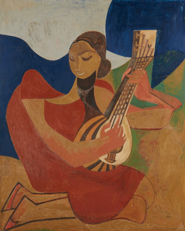 Françoise GILOT (1921-2023) — Femme à la guitare, circa 1953