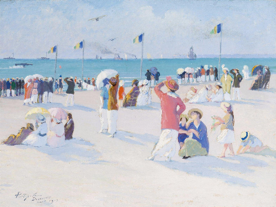 — Concours d'aéroplane sur la plage de Deauville