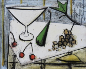 Nature morte à la poire verte et aux cerises